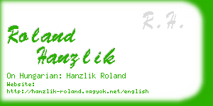 roland hanzlik business card